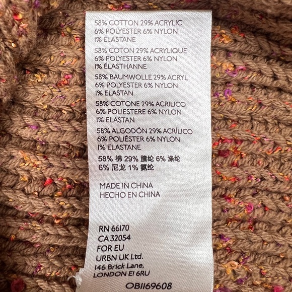 Free People Oversized Sweater Size XS‎ Knit Leo Tunic Brown speckled slouchy - Picture 8 of 12